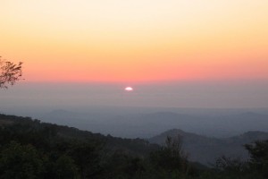 Sun set over the Shire Valley. We see a lot of pretty sun sets like this one here.