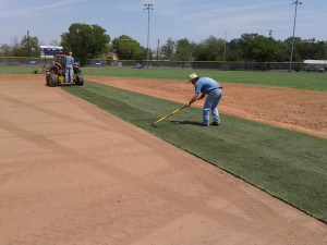 Installing Celebration Bermuda Grass on a sports field.